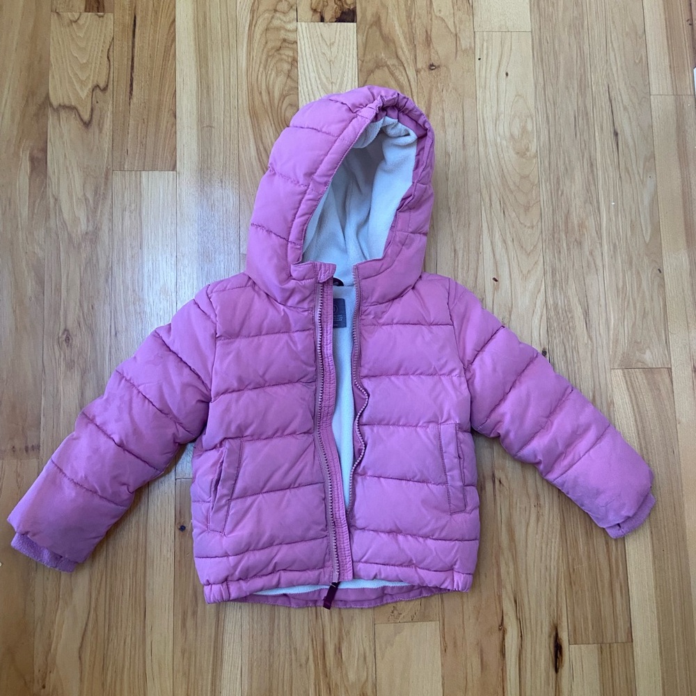 Pink Hooded Puffer Jacket